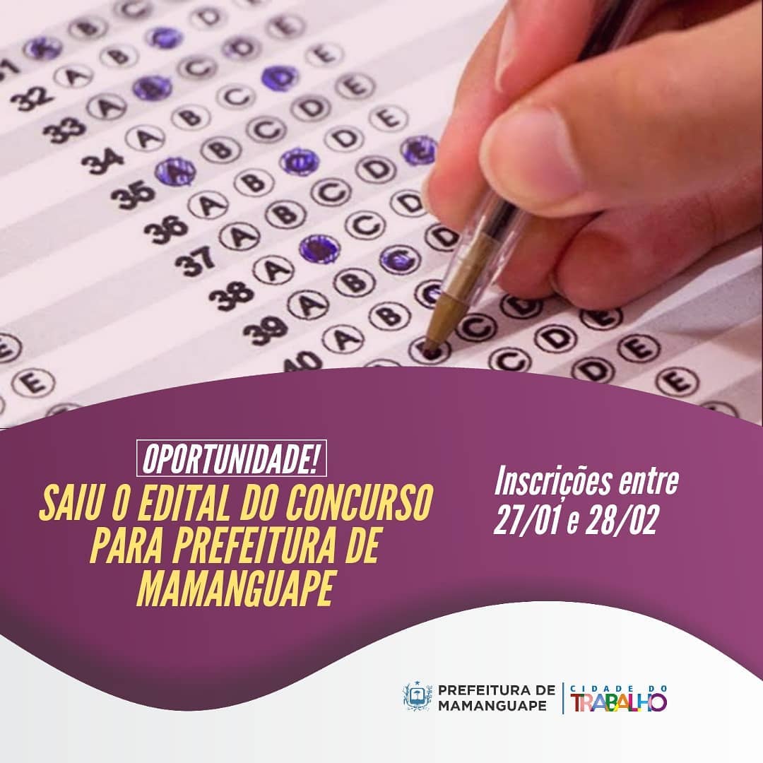 Prefeitura de Mamanguape divulga edital para vagas de nível superior
