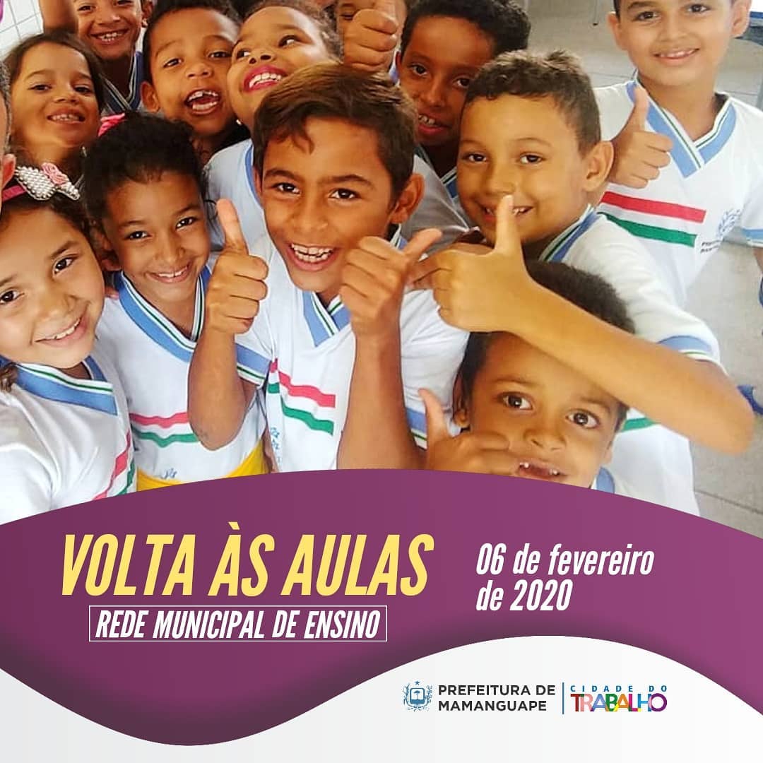 Volta às aulas | Ano letivo 2020 em Mamanguape terá início nesta quinta-feira (06)