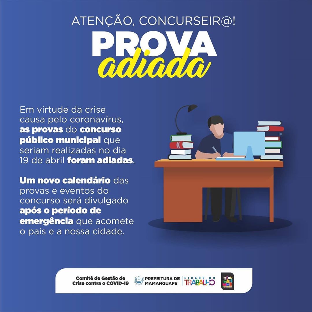 Organizadora do concurso da Prefeitura de Mamanguape adia aplicação das provas escritas