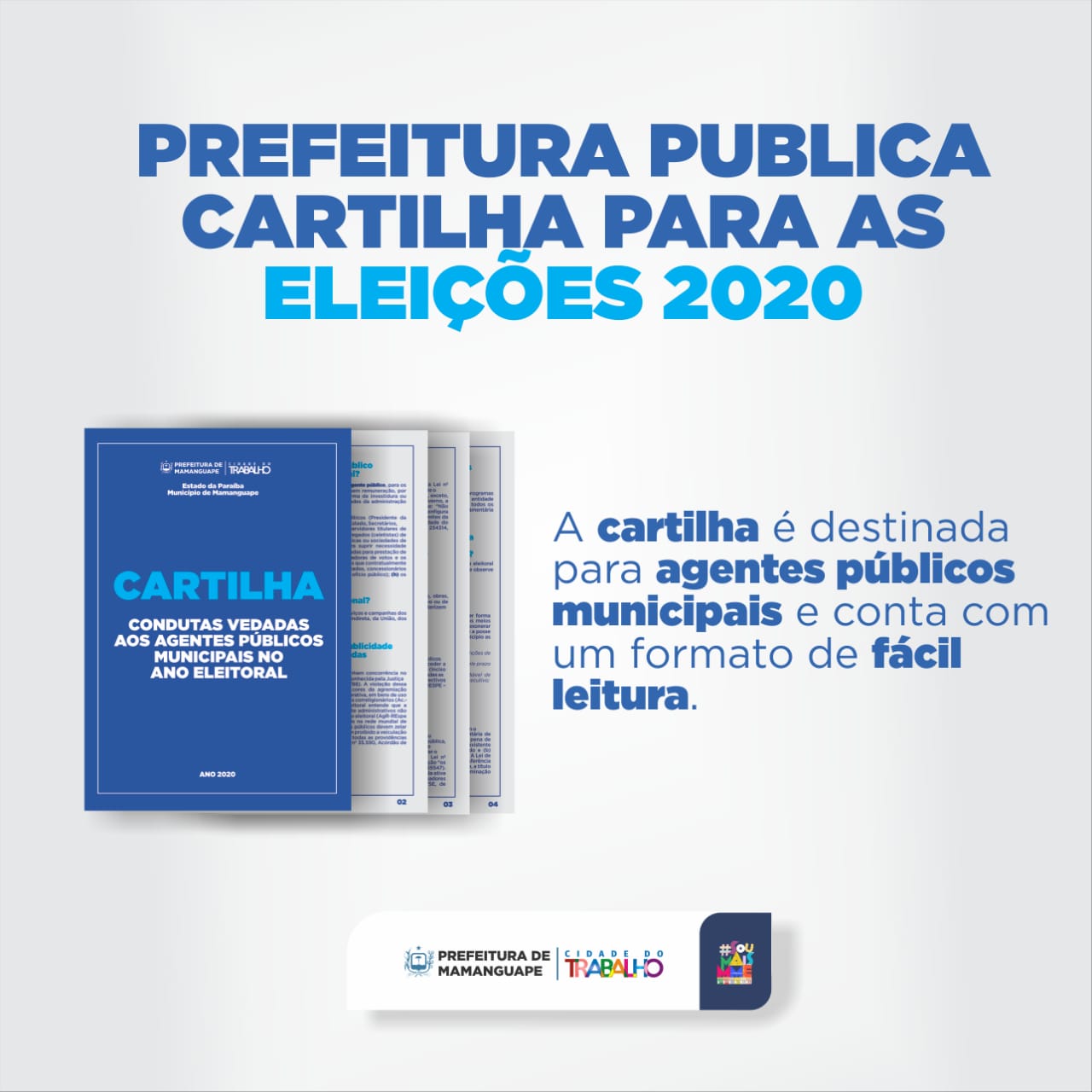 Prefeitura de Mamanguape sai na frente e publica cartilha com orientações aos agentes públicos para período eleitoral