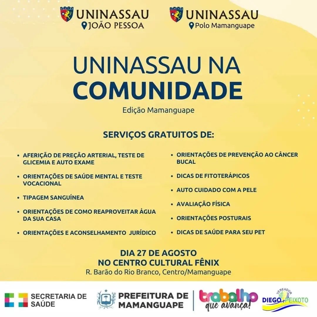 Parceria entre Prefeitura e UNINASSAU promove dia de serviços para a comunidade