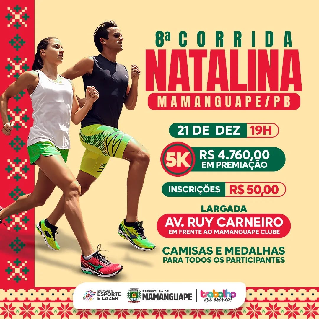 Prefeitura de Mamanguape realiza a 8ª Edição da Corrida Natalina