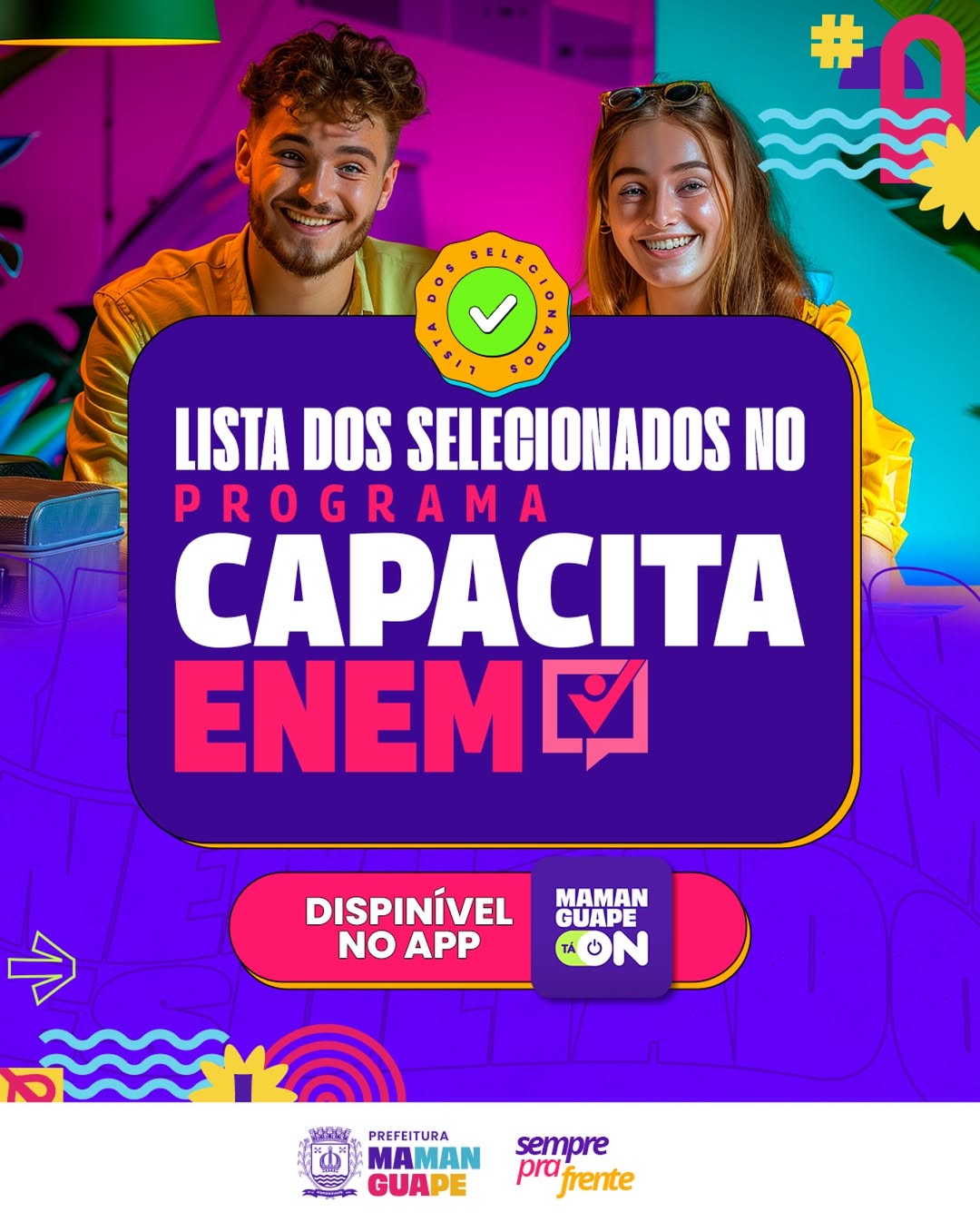 Divulgada a lista de selecionados no “Capacita Enem”, curso pré-vestibular da Prefeitura de Mamanguape