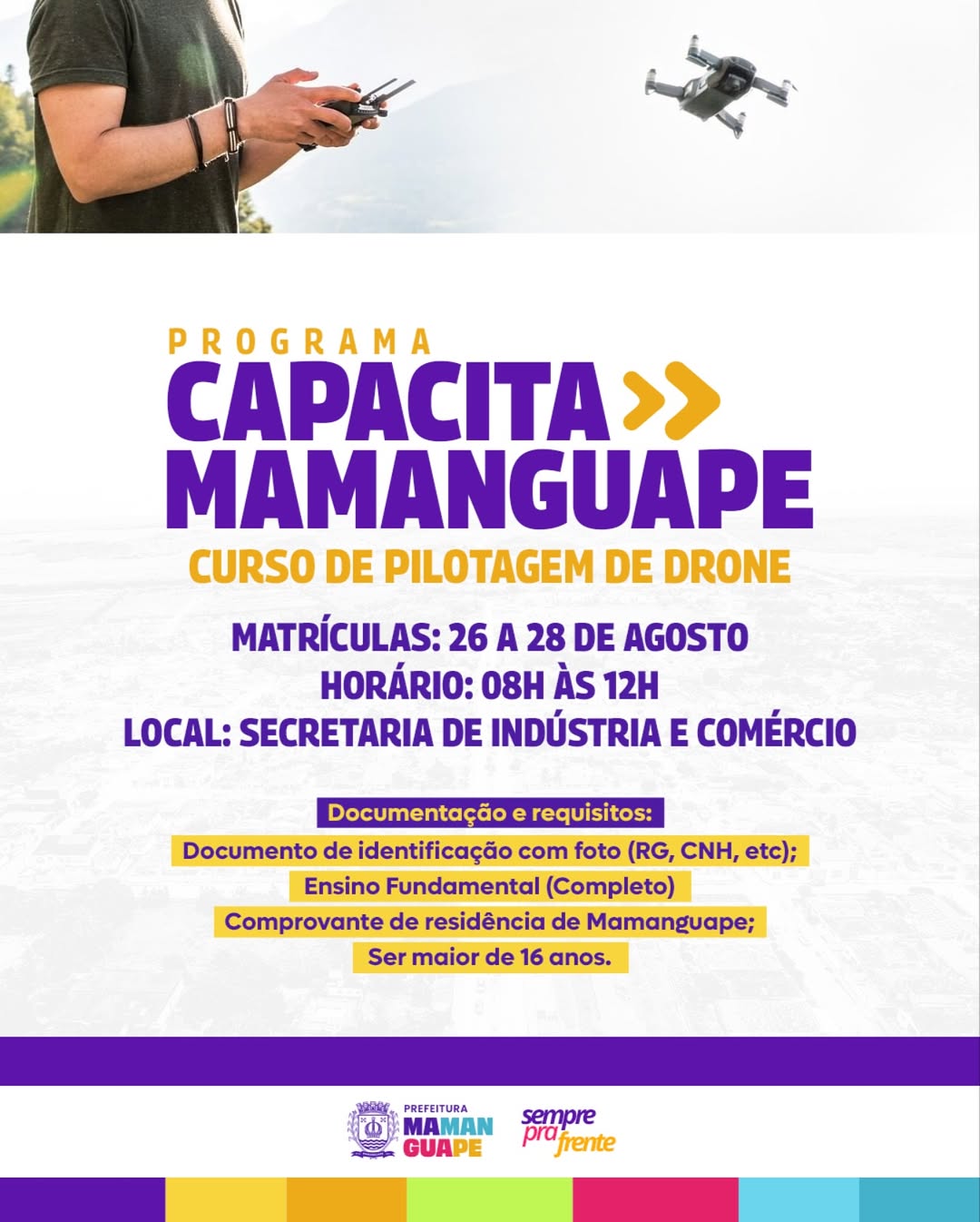 Capacita Mamanguape abre inscrições para Curso de Pilotagem de Drone