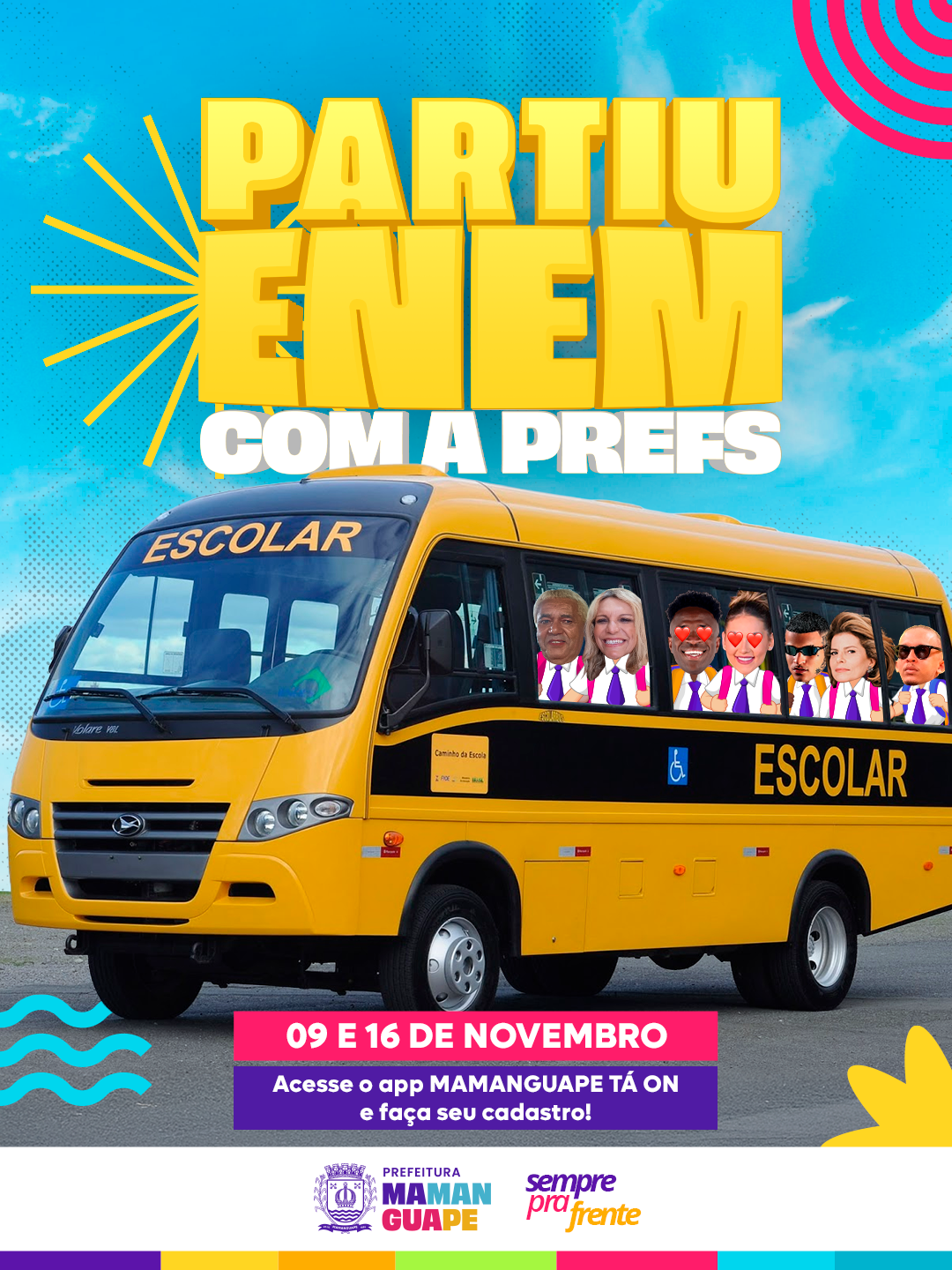 Prefeitura de Mamanguape disponibiliza transporte gratuito para estudantes que farão o ENEM 2025