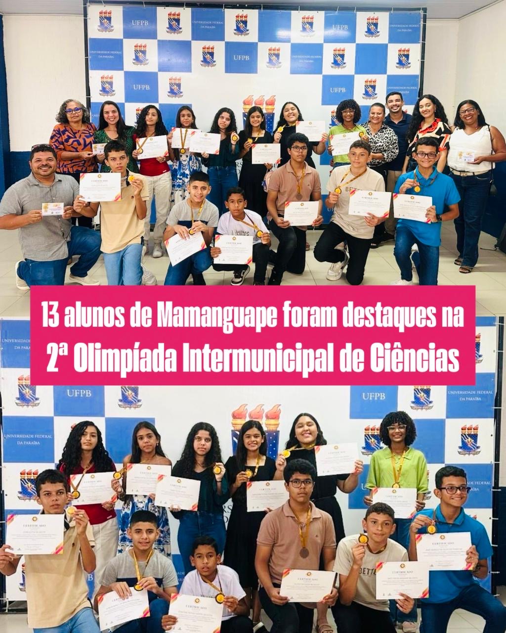 Alunos da rede municipal de ensino conquistam medalhas de Ouro, Prata e Bronze na 2ª Olimpíada Intermunicipal de Ciências